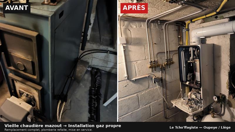 Boiler vertical et tuyauterie